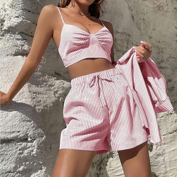 Striped Pink Three-Piece Set - Picture 3 of 3